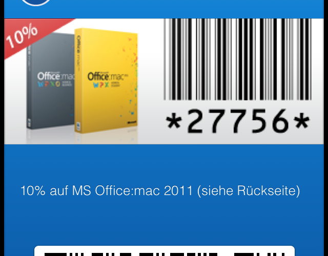 mstore führt passbook coupons ein ms office mac reduziert ms office coupon